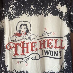 The Hell I Won't Female Cowboy Girl And Rose Unisex Tee Tshirt NWOT Small
